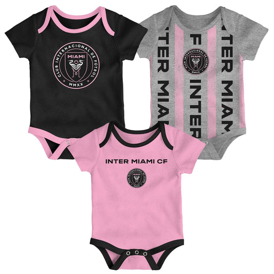 Newborn Inter Miami 3-Pack Bodysuit Set
